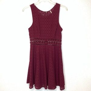Free People Burgundy Mini Dress